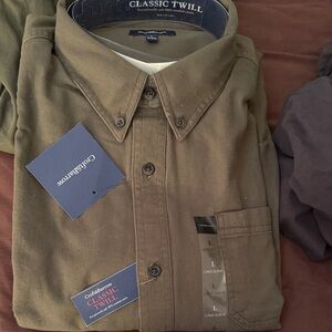 Croft & Barrow Olive Green Casual Button Down Shirt